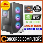 Gaming AMD Ryzen 5600 NVIDIA RTX 3060 16GB DDR4 Ram 512GB SSD Office Desktop PC