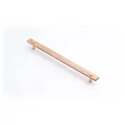 Lenah 288mm Cabinet Handle, Tasmanian Oak &amp; Polished Gold Face Caps