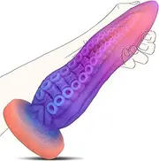 9.6" Tentacle Realistic Dildo Luminous Octopus Dildo, Huge Silicone Dildo Plug with Strong Suction Cup Fantasy G-Spot Monster Dildo Adult Sex Toy for Men & Women Hands-Free Play