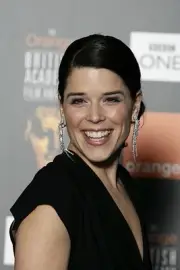 Neve Campbell poses backstage Awards Room Orange British Academy F- Old Photo