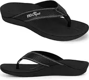 ERGOfoot Upgraded Orthotic Flip Flops with High Arch Support- Women's and Men's Thong Sandals- Walking Comfort with Orthopedic Support for Plantar Fasciitis, Flat Feet & Heel Spur- Beach Slippers by