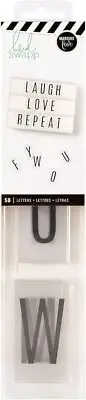 Light Box Alphabet Inserts by | 50 Letters, Black