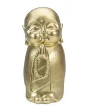 Northlight 11.5in Golden Buddhist Monk Outdoor Garden Statue