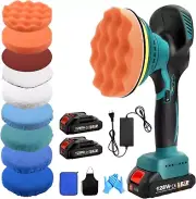 21V Cordless Car Buffer Polisher - 6 Inch, 2 Batteries & 6 Variable Speeds