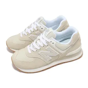 New Balance 紐巴倫 休閒鞋 574 女鞋 米白 白 麂皮 拼接 緩震 經典 NB 運動鞋 WL574QB2B