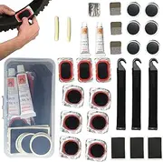 Inner Tube Patch Kits - Portable Tire Repair Kit | Puncture Cold Patch Solution Kit with Adhesive Glue and Vulcanizing Patches, Repair Tool Catcoq