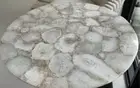18" Round White Agate Coffee Table Top Crystal Stone Outdoor Furniture Decors