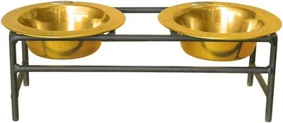 Double Diner Feeder with Stainless Steel Cat/Puppy Bowls, .75 cup/6 oz