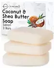 3-Pack Organic Coconut & Shea Butter Soap Bar 4Oz Each Set - 100% Vegan