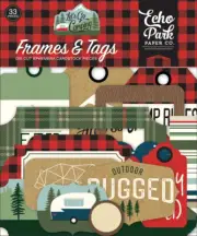 1 Pack of Echo Park Paper LET'S GO CAMPING Frames & Tags Ephemera Pieces