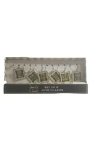 NWT Sparkle And Sweet Cocktail Wine Glass Charm/Markers Package Of 6 Smoke Free