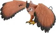 Sosoport Delicate Hanging Rotating Owl Ornament Realistic Bird Scarecrow for Decoration Durable Eye Catching Garden Decor Present for Friends