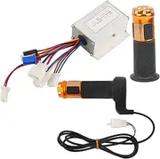 XIASABA 24V 250W Brush Controller with Yellow Throttle Grip Kit Electric Bicycle Scooter Electric Tricycle Accessory Adopts Excellent Singlechip for Motor and Battery Control and