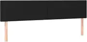 vidaXL LED Headboard Black 200x5x78/88 cm- Adjustable Height & Colorful LED Lights, Fabric BedHead