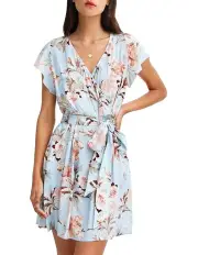 [Belle & Bloom] I'm The Star Wrap Dress in Baby Blue
