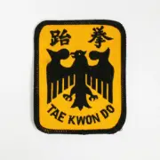 WLE Tae Kwon Do Eagle Patch - Black/Gold - Embroidery Style - Cotton 3 3/4" x 3"