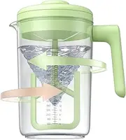 NehNeh Baby Electric Baby Formula Mixing Pitcher, Bi-Directional Alternating Stirring | No Air Bubble | No Clumps | No Drip Spout | Spill-Free Lid | Infant Formula Pitcher Mixer 36Oz, BPA Free -Green