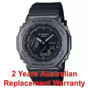 CASIO G-SHOCK METAL CASE WATCH CASIOAK GM-2100 BLACK GM-2100BB-1A 2YEAR WARRANTY