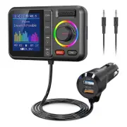 Bluetooth 5.0 FM Transmitter Car Adapter USB Charger Wireless AUX Hands-Free