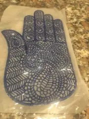 RARE VTG Hamsa Hand Iron On Transfer Appliqué CATCHING WAVES Pattern I Blue