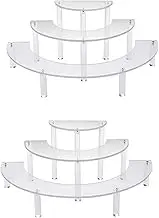 Binxind 3X Transparent Removable Acrylic Cake Display Stand for Round Cupcake Holder Bakeware Wedding Birthday