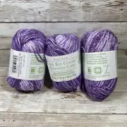 Yarn Capri Eco Cotton Laine Loops & Threads Violet Splash 1.94 Oz New Lot Of 3