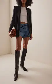 [FRAME] The Hang Embellished Denim Shorts