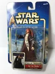 ‘02 Star Wars AOTC Jar Jar Binks #24 Gungan Senator Figure & Accessories Hasbro