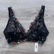 COSABELLA Selita Bralette Bra NWT Sz M Curvy Tall Triangle Floral Made in Italy