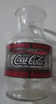 Coca-Cola Glass Godfather's Pizza Tiffany Glass Pitcher 56 oz