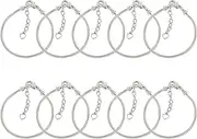 AUEAR, 10 Pack Silver Snake Chain Charm Bracelets with Heart Lobster Clasp Extender Chain Charm Bracelet for Jewelry Making, 10 Pack, Copper