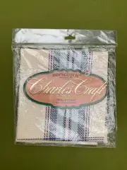 NEW 15X15” CHARLES CRAFT HOPSCOTCH TARTAN PLAID CROSS STITCH FABRIC WILLIAMSBURG