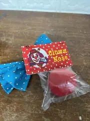 Red Foam Clown Nose And Blue Hair Bow Costume Accessories Halloween Circus