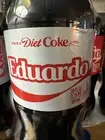 Share A Coke with Eduardo 2025 Personalized Gift Coca Cola Bottle 20oz Diet Coke