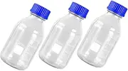 Zerodeko 3Pcs Glass Chemical Bottles with Sealing Cap Laboratory Sample Containers for Safe Storage of Liquids Leak and Break Resistant Design