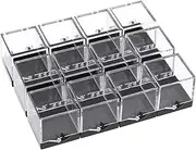 Zerodeko 12pcs Rock & Mineral Collection Box, Transparent Plastic Specimen Collector Display Case Crystal Collection Geology Science Education Kit for Kids (No Gemstones)