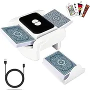 Automatic Card Shuffler, Electric Shuffling Machine for 1-2 Decks, Rechargeable Card Shuffler, AUTO & Manual Mode, Low Noise, Portable Playing Shuffling Machine for Poker, UNO, Blackjack, Skip-Bo