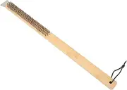 Pizza Oven Brush Handle Wire BBQ Grill Brush with Scraper Long Pizza Stone Brush Outdoor Pizza Brush