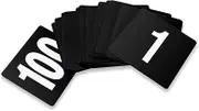 New Star Foodservice 23084 1-100 Double Side Plastic Table Numbers, 4 by 4-Inch, Black