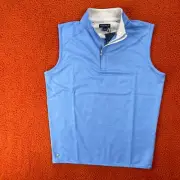PETER MILLAR Mens SMALL Stealth Performance Quarter Zip Vest Gilet Vessel Blue