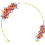 8.5FT Gold Round Backdrop Stand Metal Wedding Arch Stand Circle Balloon Arch ...