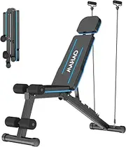 MAHAO Weight Benches, Adjustable Workout Bench with 7 Adjustable Backrests, 500 LBS Capacity Foldable Bench Press for Home Gym, Incline Decline Flat Exercise bench for Strength Training with Extended Headrest (MW30)