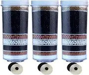Aimex Water 8 Stage Filter with Activated Charcoal Ceramic Balls and Plate, Felt Pads - Pack of 3