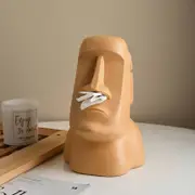 GGP Orange Creative Moai Tissue Holder Fun And Unique Decorative Dispenser