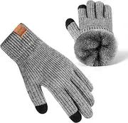 [HOLDINA] Gloves for Cold Weather Men,Thermal Winter Glove with Touchscreen Fingers,Fleece Warm Gloves for Women (Grey-XL) 01