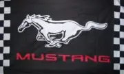Ford Mustang Checkered Black 3x5 Ft Banner Flag Car Racing Show Garage Wall