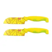 2x Dexas 10cm Santoku Veg Cutting Knife w/ Sheath Slicing/Peeling Cutlery Lemon