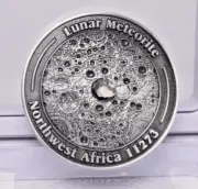 LUNAR METEORITE NWA in COLLECTORS COIN 11273 Found 2017 Algeria MT126