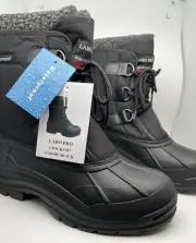 Labo Pro Men Winter Snow Boots Shoes Waterproof Insulated Lace UP 107 Blk Sz 8.5