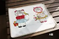 在飛比找樂天市場購物網優惠-超可愛貓咪印花棉麻餐墊餐布墊布 (四入)